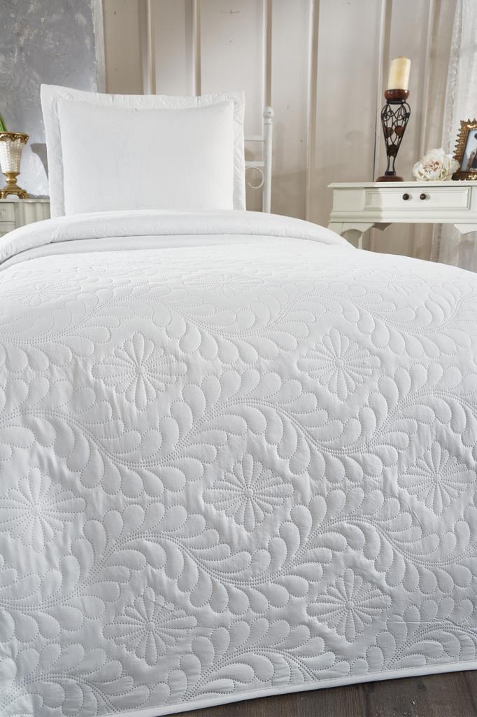 Picture of Ultrasonik Kapitoneli Ivory Tek Kişilik Yatak Örtüsü Krem