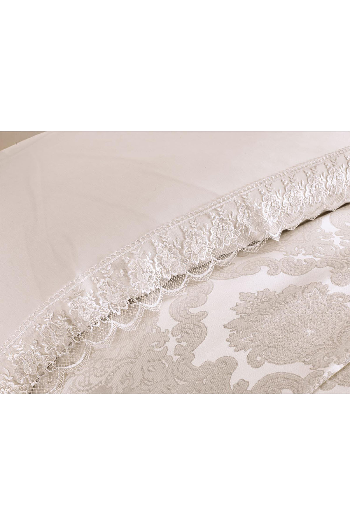 Picture of Fransız Dantelli Lalezar Gelin Seti 7 Parça Krem