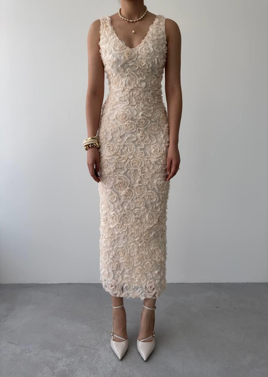 Picture of Kren Gül Detaylı Elbise