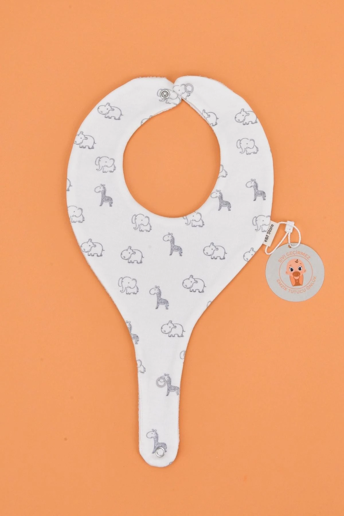 Picture of İkinci Şans - Sıvı Geçirmez Emzik Tutucu Mama Önlüğü - Safari