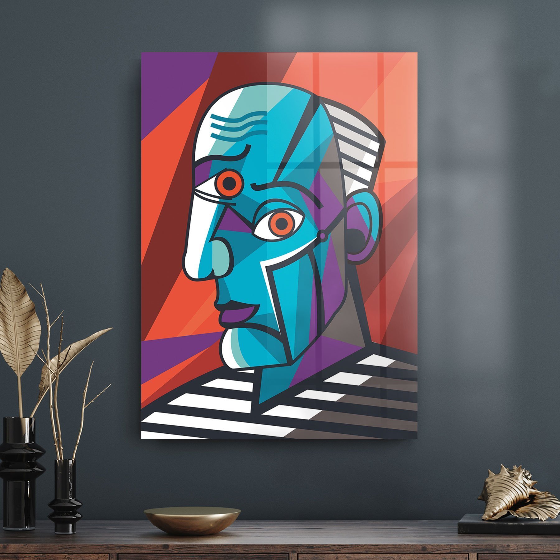 Picture of Decovetro Cam Tablo Abstract Portre 30x40 cm