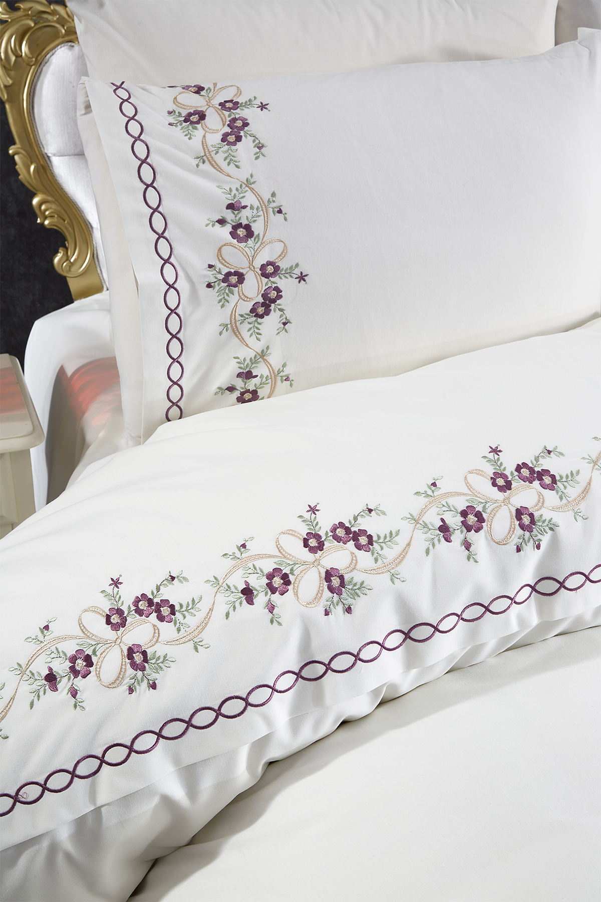 Picture of Nevruz Nakışlı 6 Parça Nevresim Takımı Krem