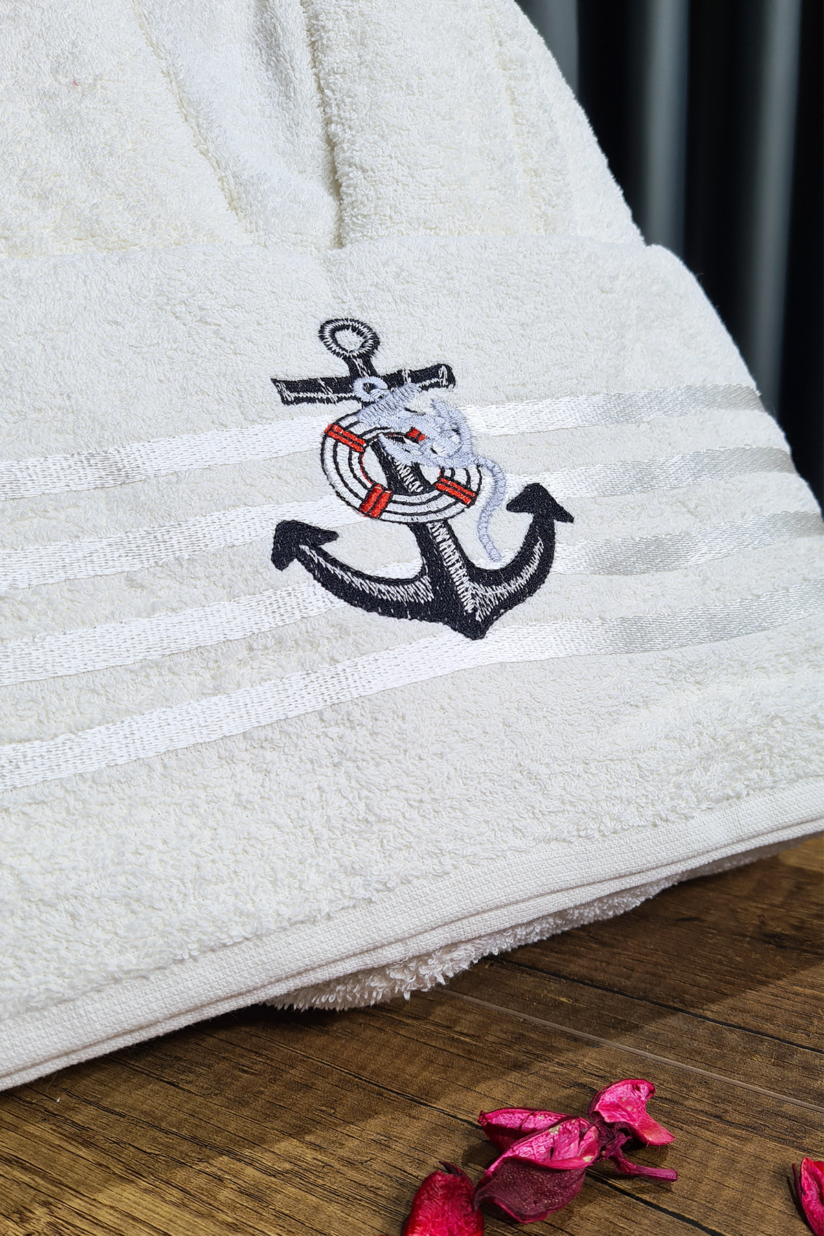 Picture of Denizci Erkek Bornoz Seti Krem