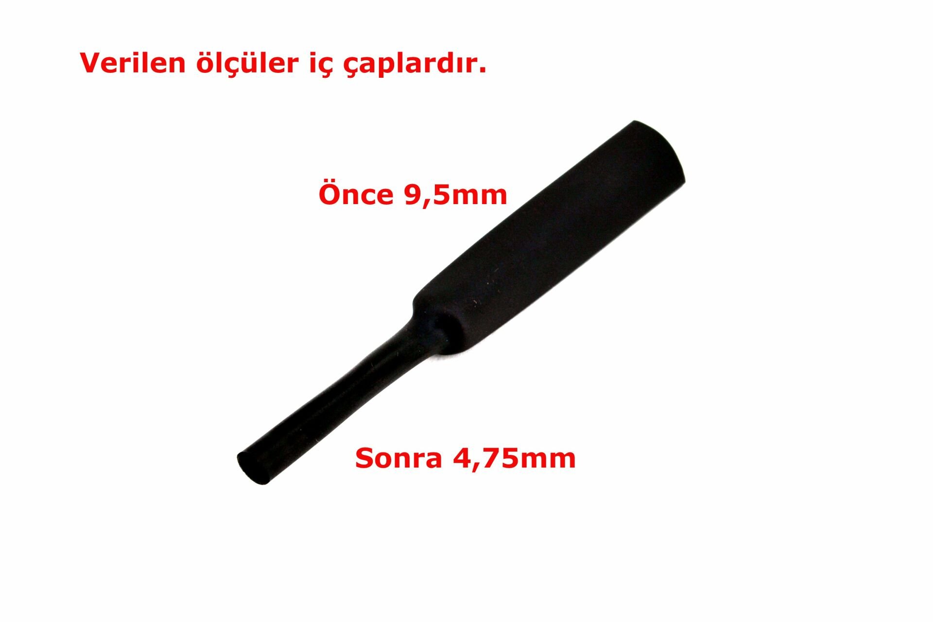 Picture of 9,5mm Siyah Isı İle Daralan Makaron Kablo Izolasyon
