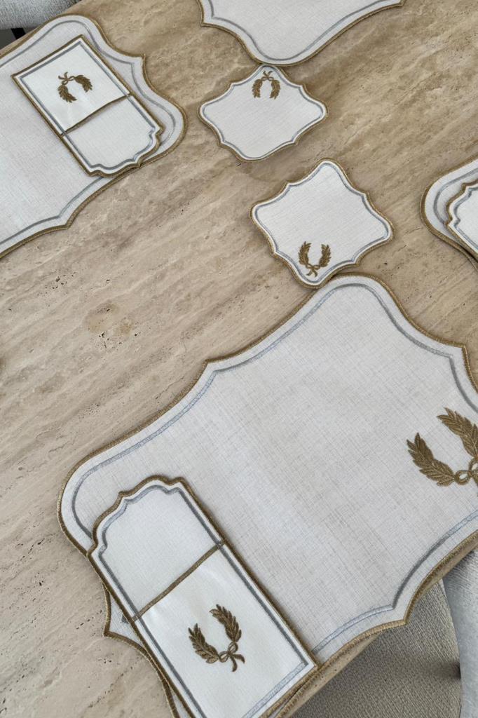 Picture of Edalım Keten Nakışlı Amerikan Servis Takımı 19 Parça