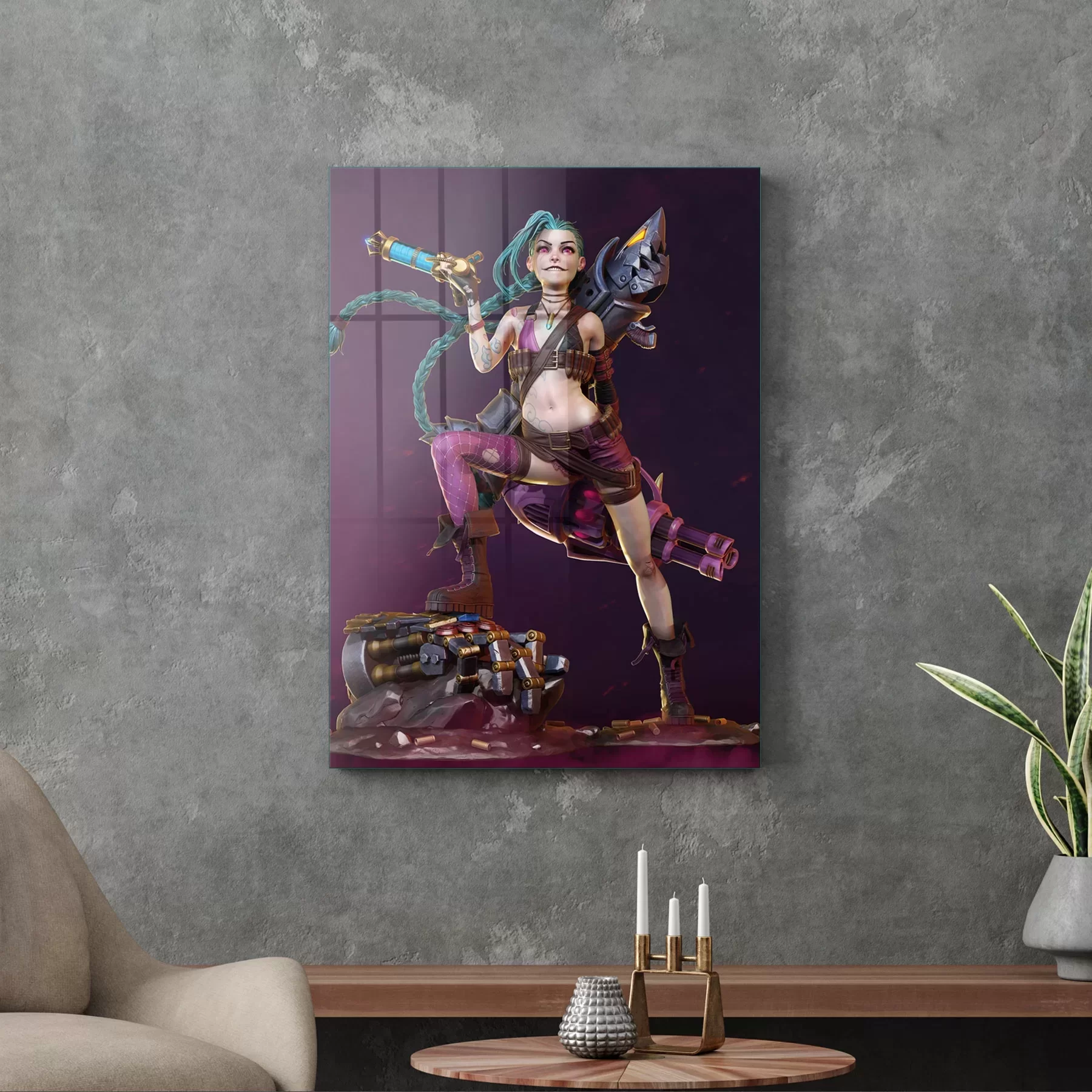 Picture of Decovetro Cam Tablo League of Legends Jinx 50x70 cm