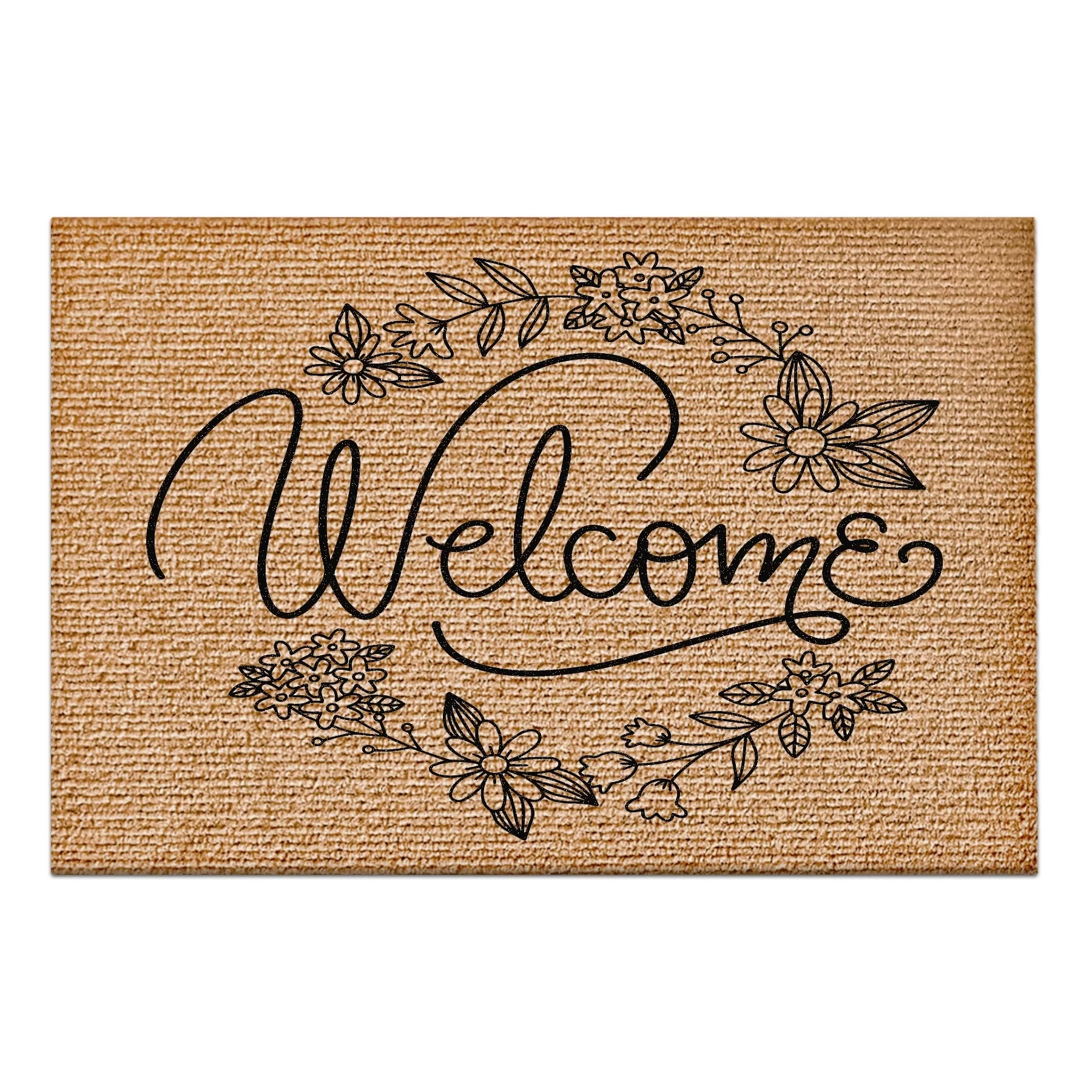 Picture of Decovetro Welcome Flower Desenli Kapı Önü Halı Paspas 40 x 60 Cm