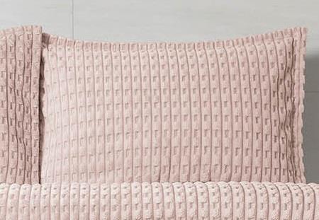 Picture of Merinos Modern Twist 3 Parça Çift Kişilik Battaniye Seti Kutulu 220x240 Blush