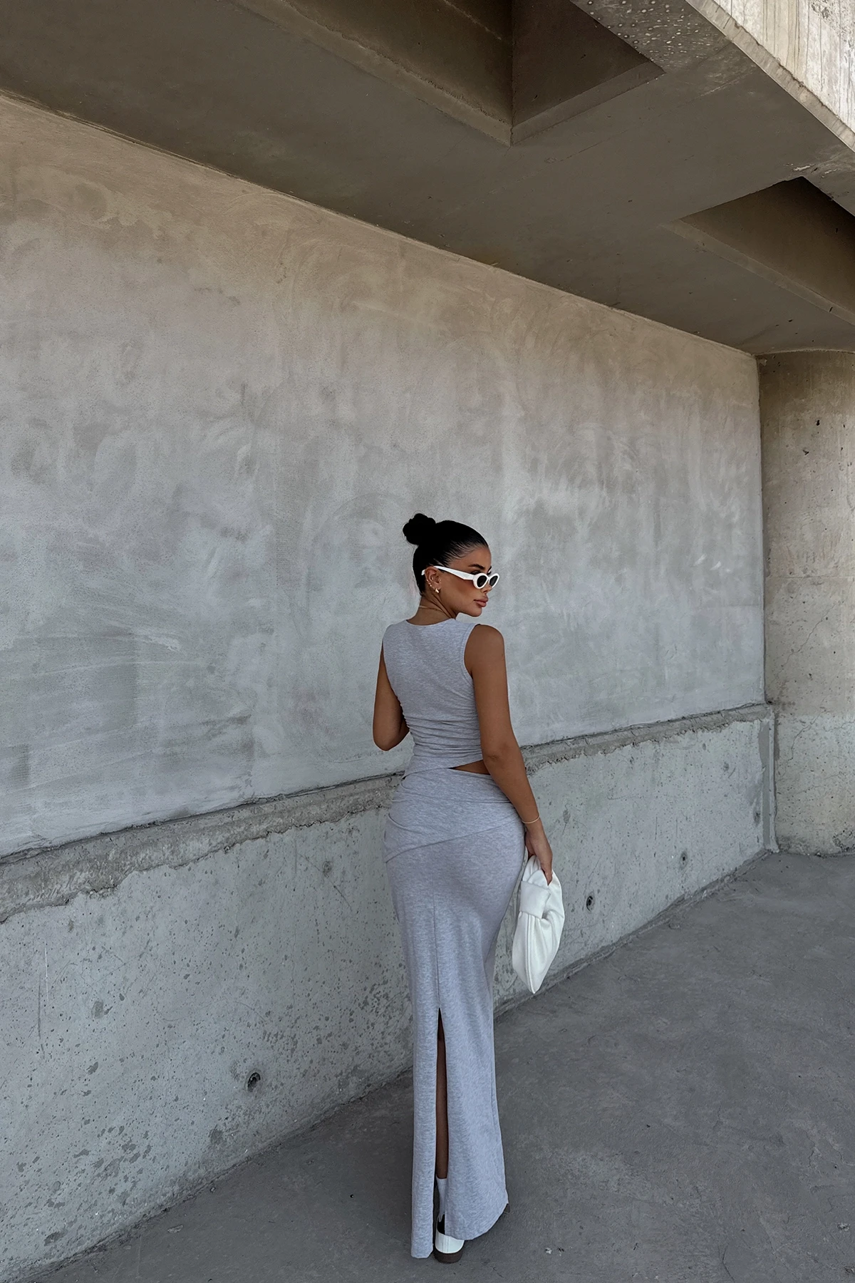 Picture of Gray Gathered Basic Suit