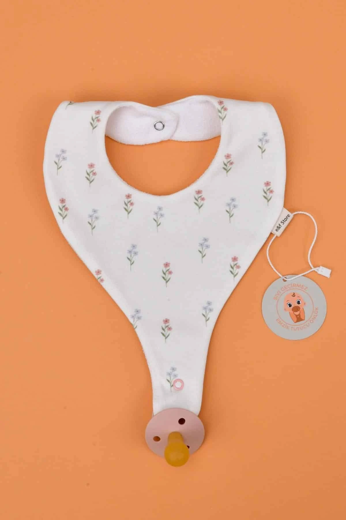 Picture of İkinci Şans - Sıvı Geçirmez Emzik Tutucu Mama Önlüğü - Çiçekler