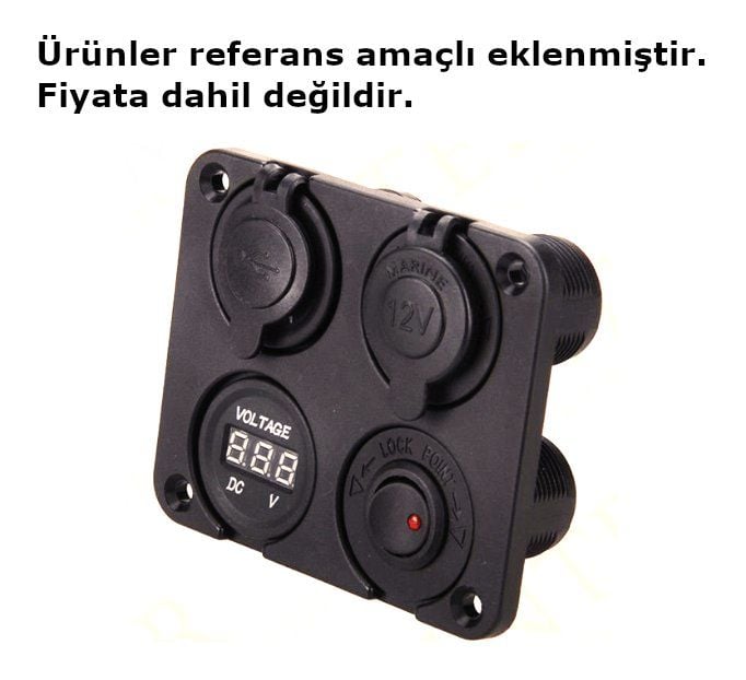 Picture of 4 Yuvarlak Delikli Pano Montaj Port Plastik Yuva Çakmak USB Panel MT-SK64