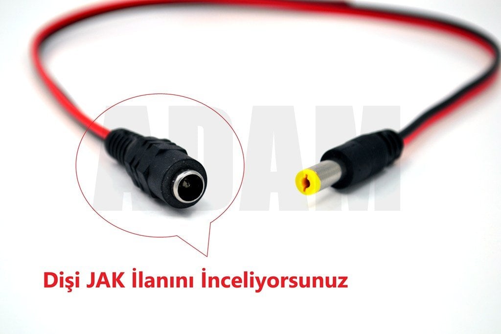 Picture of 2,1mm DC Jak Dişi Fiş CCTV Power 20cm Kablolu