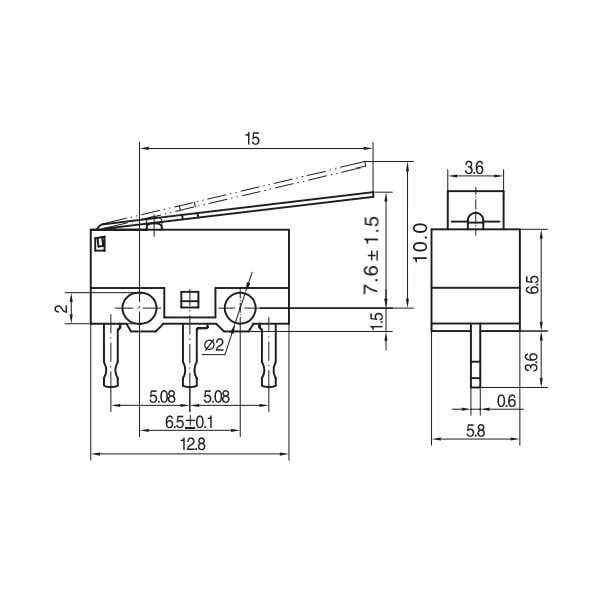 Picture of 5 Adet Mini Micro Switch Uzun Paletli KW10 Z2P