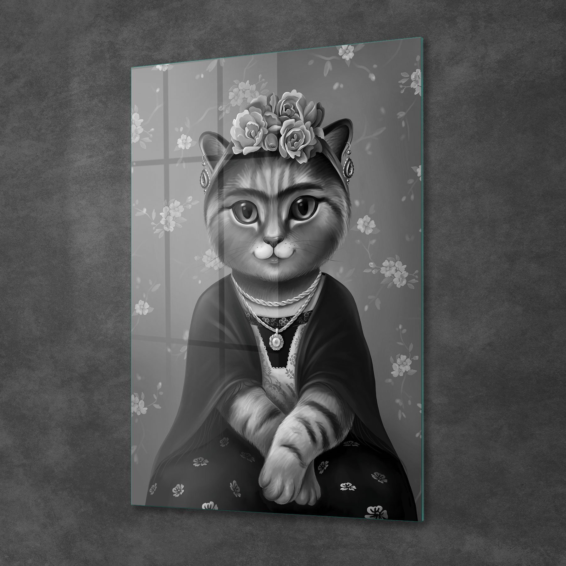 Picture of Decovetro Cam Tablo Kedi Frida 50x70 cm