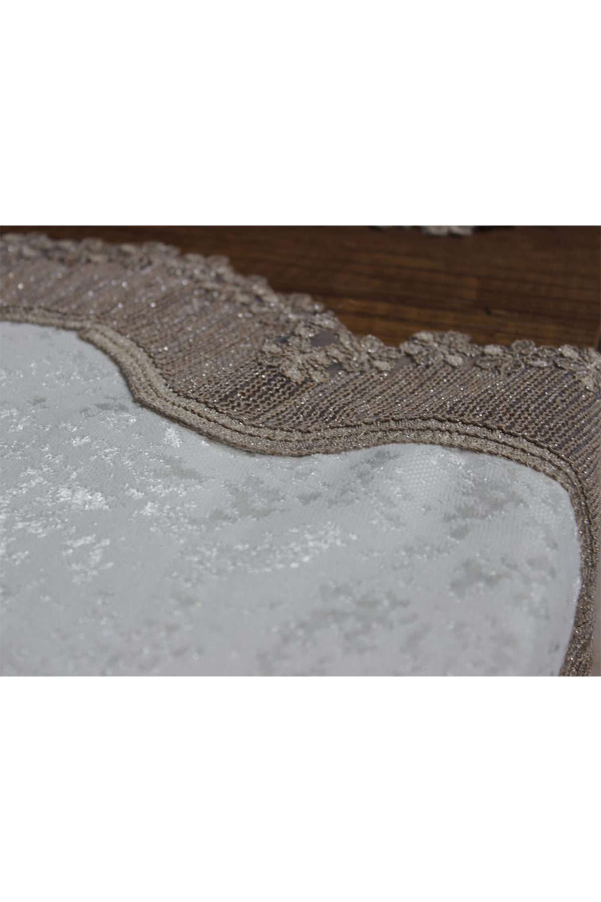 Picture of Aygün Kadife Kordone 5 Parça Salon Takımı Krem Cappucino