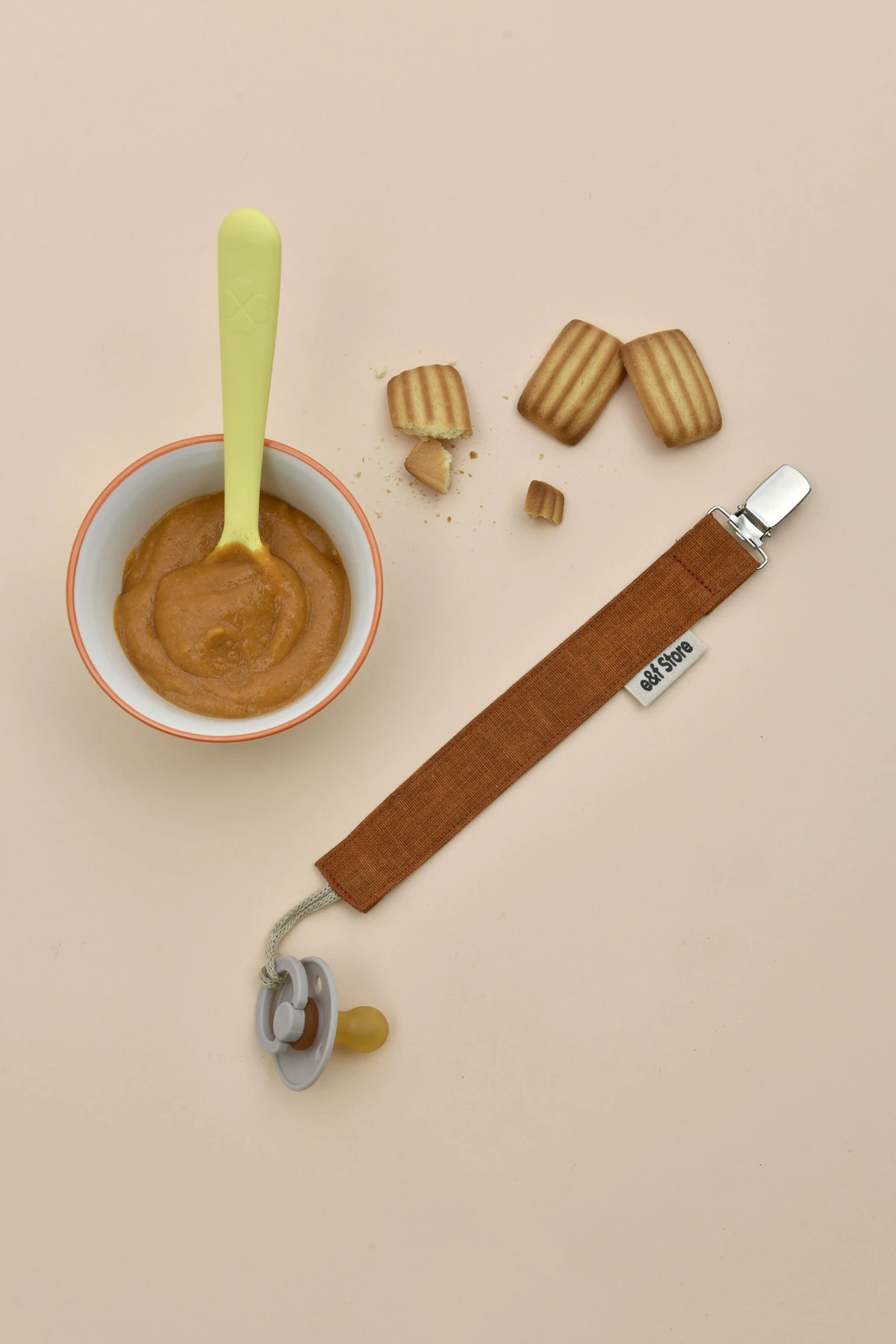 Picture of 3'lü Emzik Askısı Seti - Keten Kiremit - Kahverengi - Somon