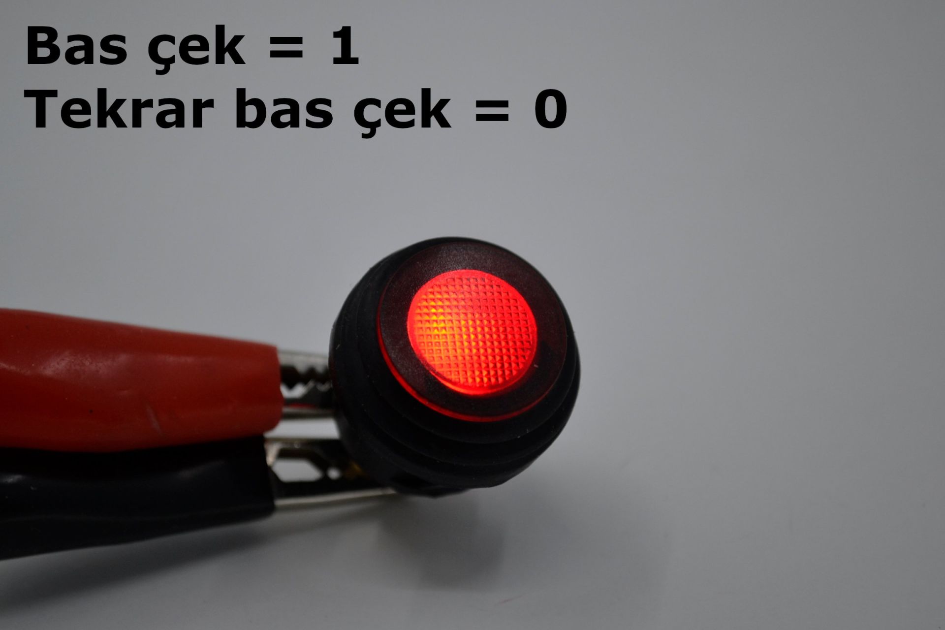 Picture of 1-0 Kalıcı Yuvarlak Kırmızı Ledli 12V 20A Su Muhafaza Körüklü MT-ANK31