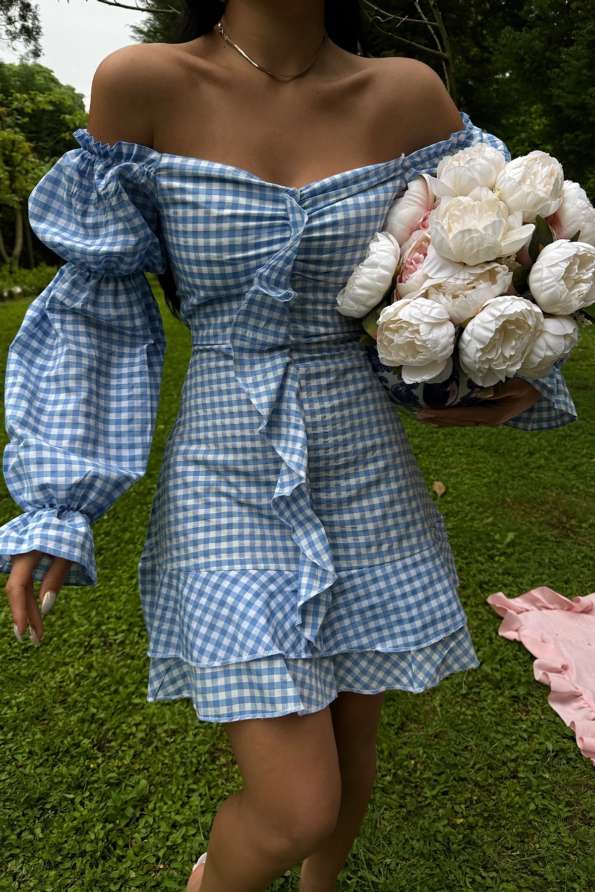Picture of Blue Jolanda Gingham Dress