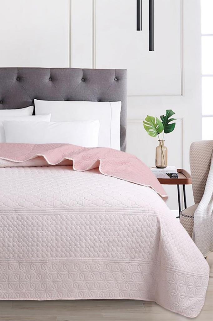 Picture of Ultrasonik Kapitoneli Doremi Çift Taraflı Çift Kişilik Yatak Örtüsü Pembe