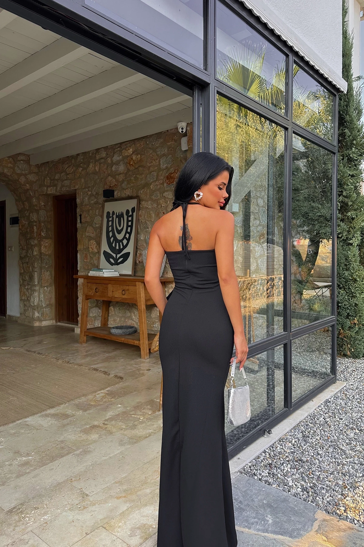 Picture of Black Heart Detail Long Dress