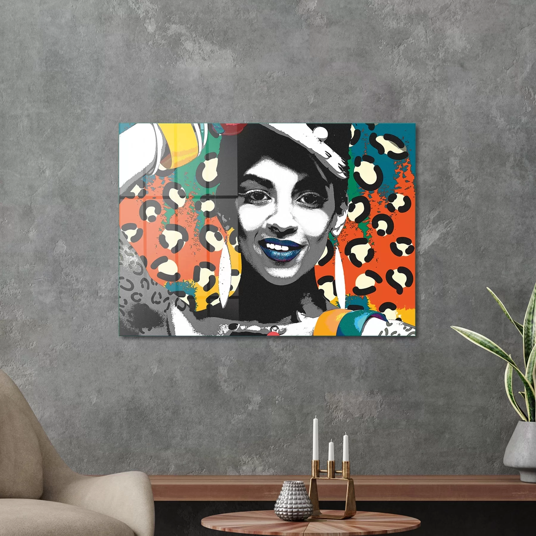 Picture of Decovetro Cam Tablo New Pop Art African Woman Fun 70x100 cm