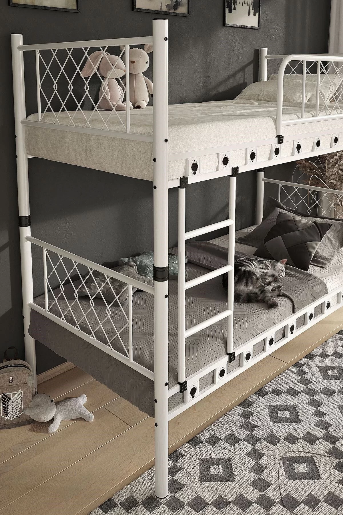 Picture of Metis Genç Çocuk Yatak Odası Metal Ranza Ve Karyola 90x200