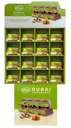 Picture of PISTACHIO KADAYIF FILLED MILK CHOCOLATE 65g (FLOWPACK - STAND)