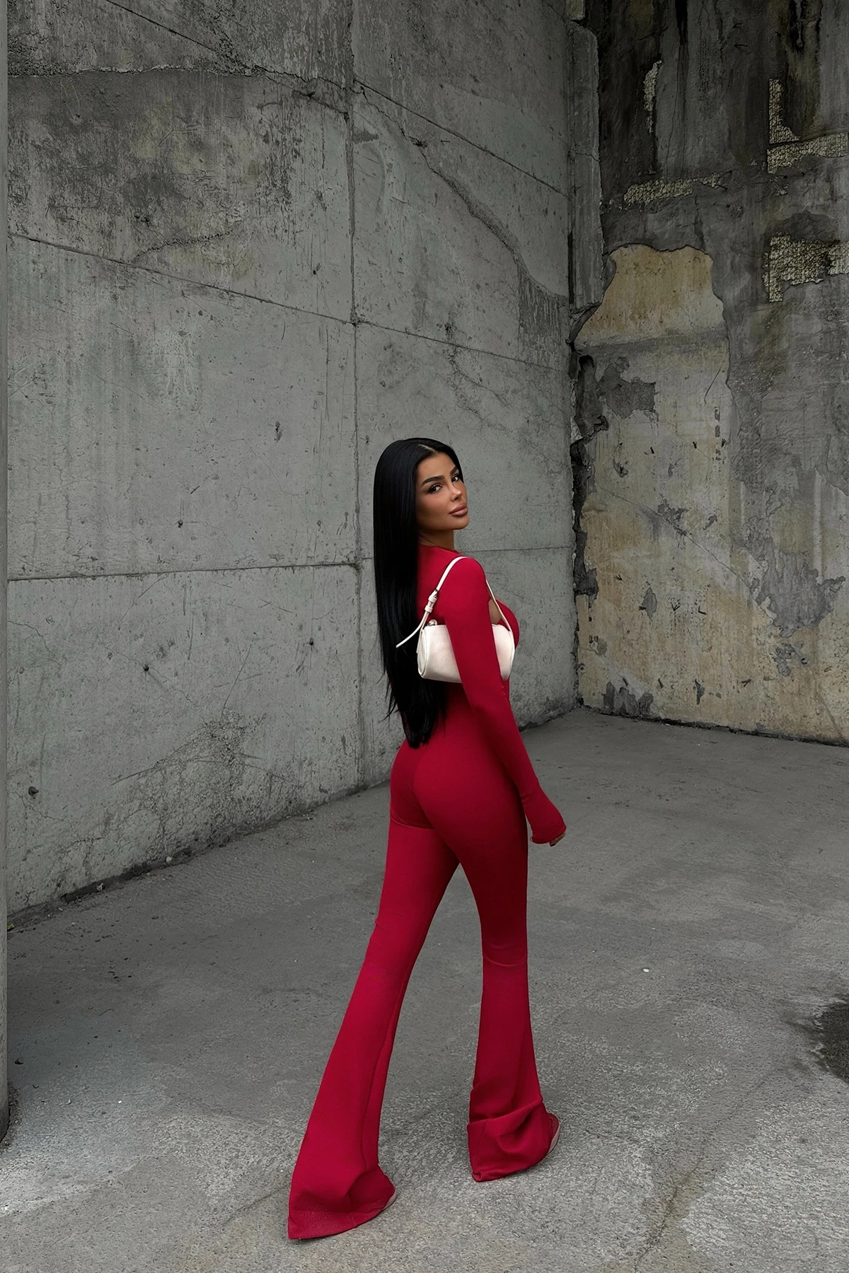 Picture of Red Window Detail Jumpsuit
