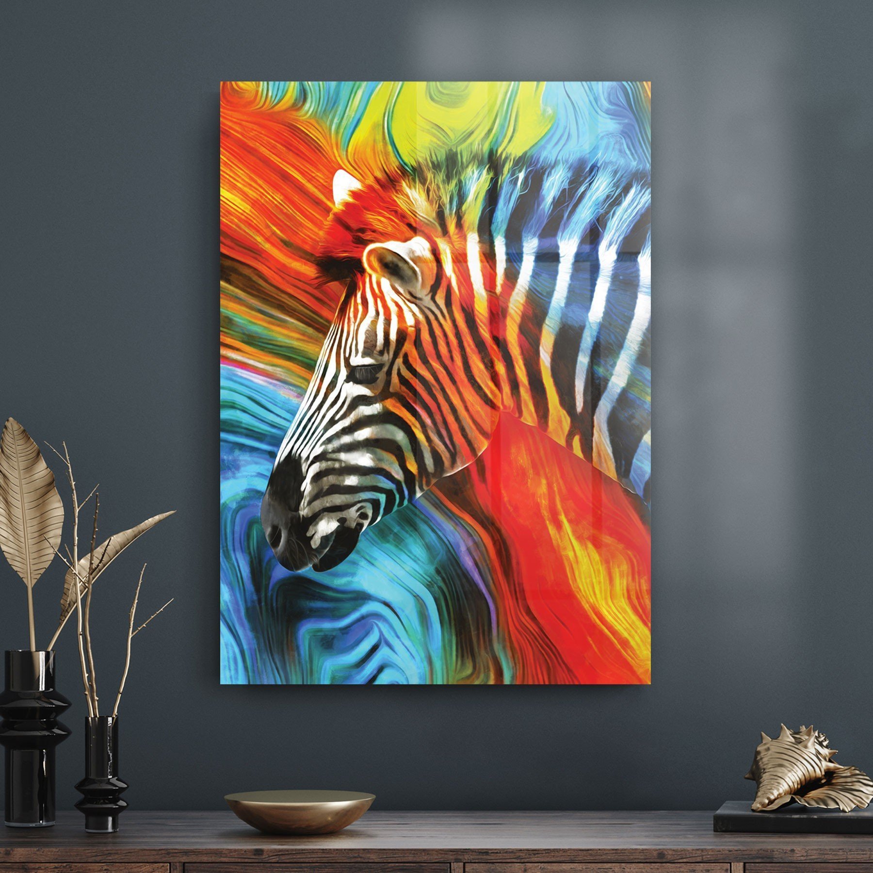 Picture of Decovetro Cam Tablo Zebra Desenli 30x40 cm
