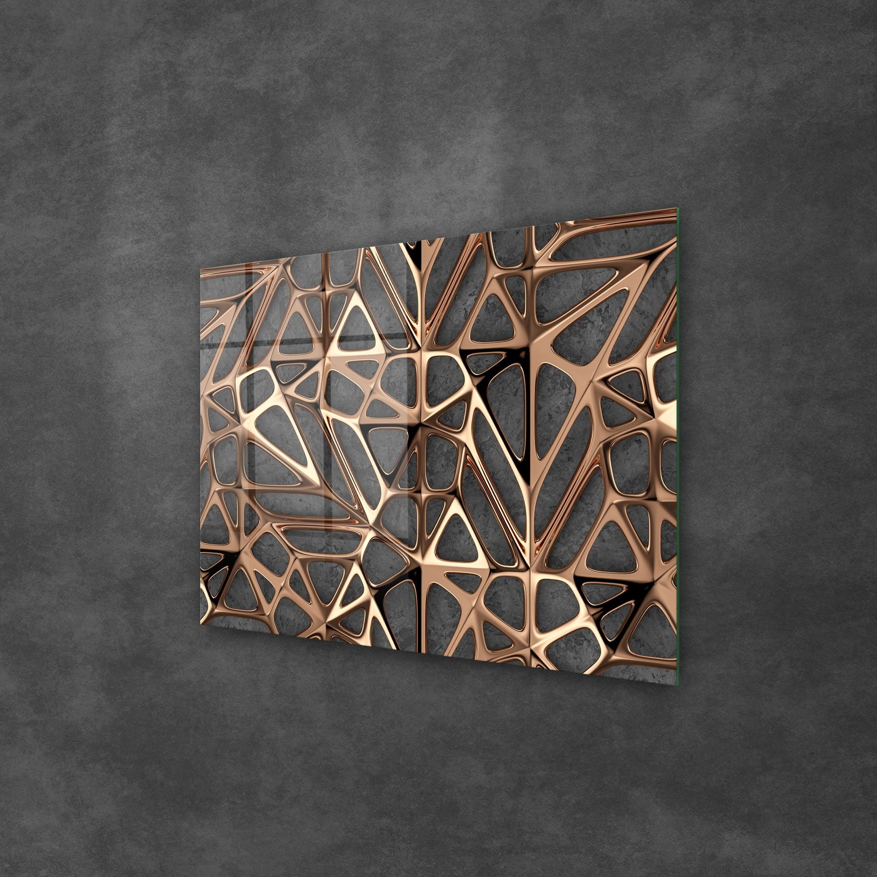 Picture of Decovetro Cam Tablo Geometrik Gold Rose 70x100 cm