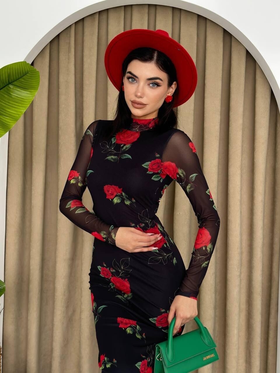 Picture of Ceora Gül Desen Tül Elbise