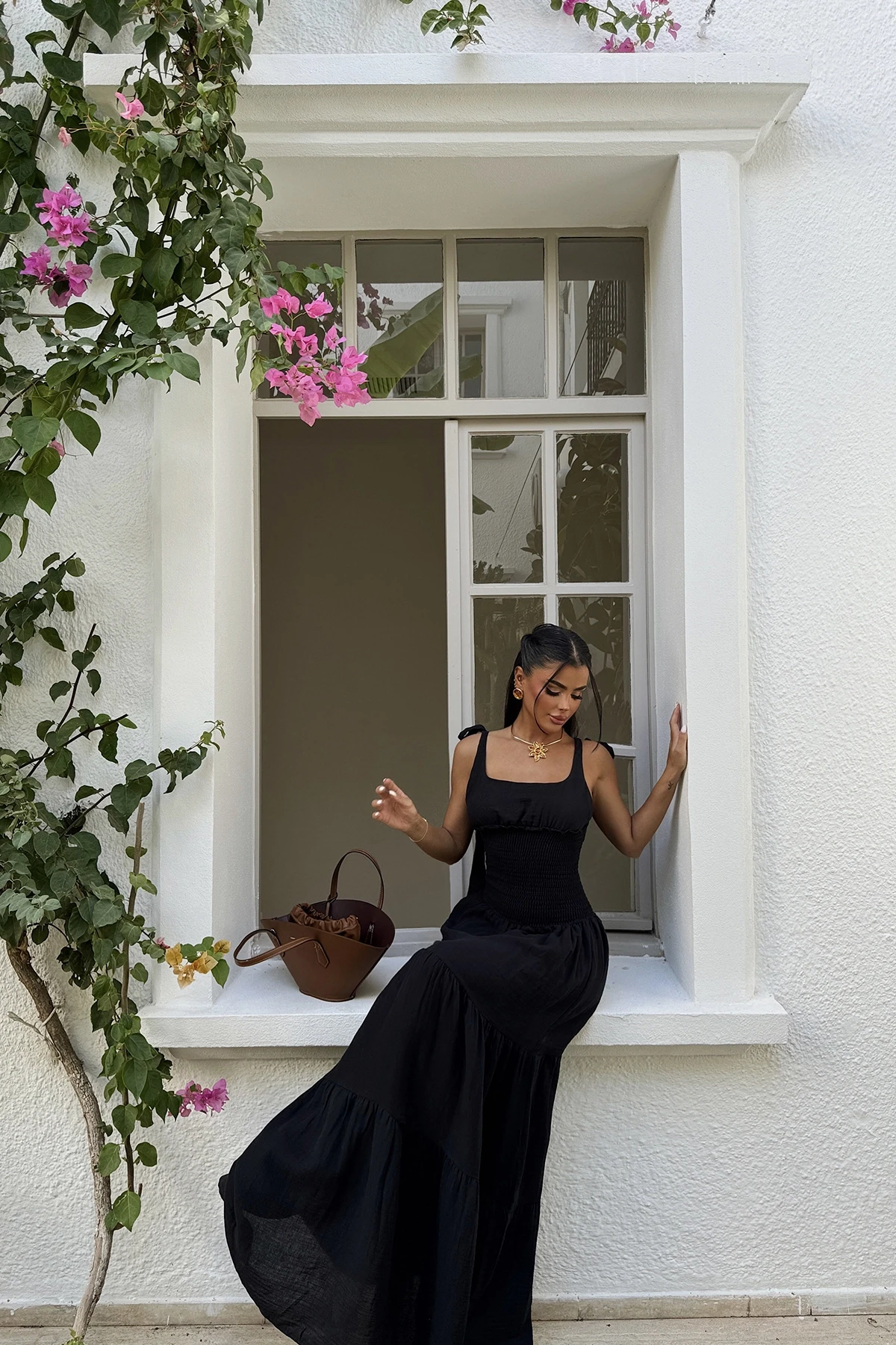 Picture of Black Strappy Long Dress