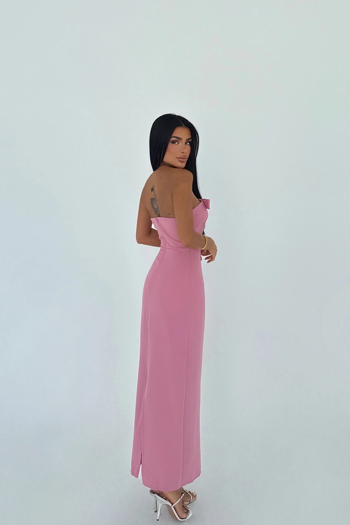 Picture of Powder Strapless Midi Dress