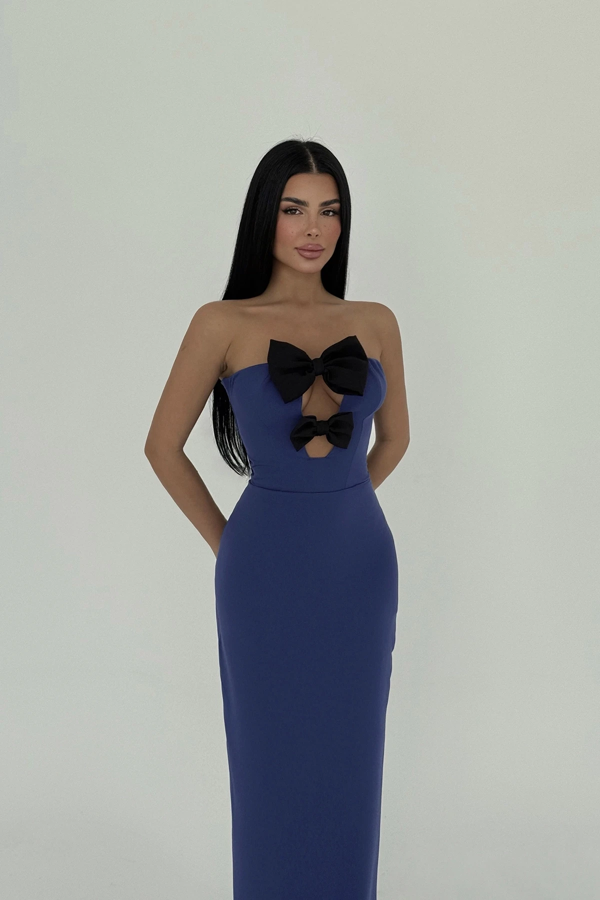 Picture of Indigo Arco Bow Detail Dress