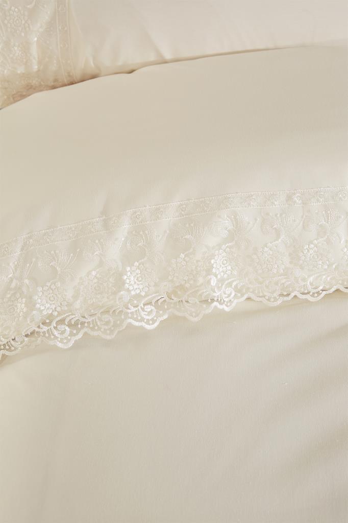 Picture of Fransız Dantelli Reyhan Çeyizlik Nevresim Takımı Krem