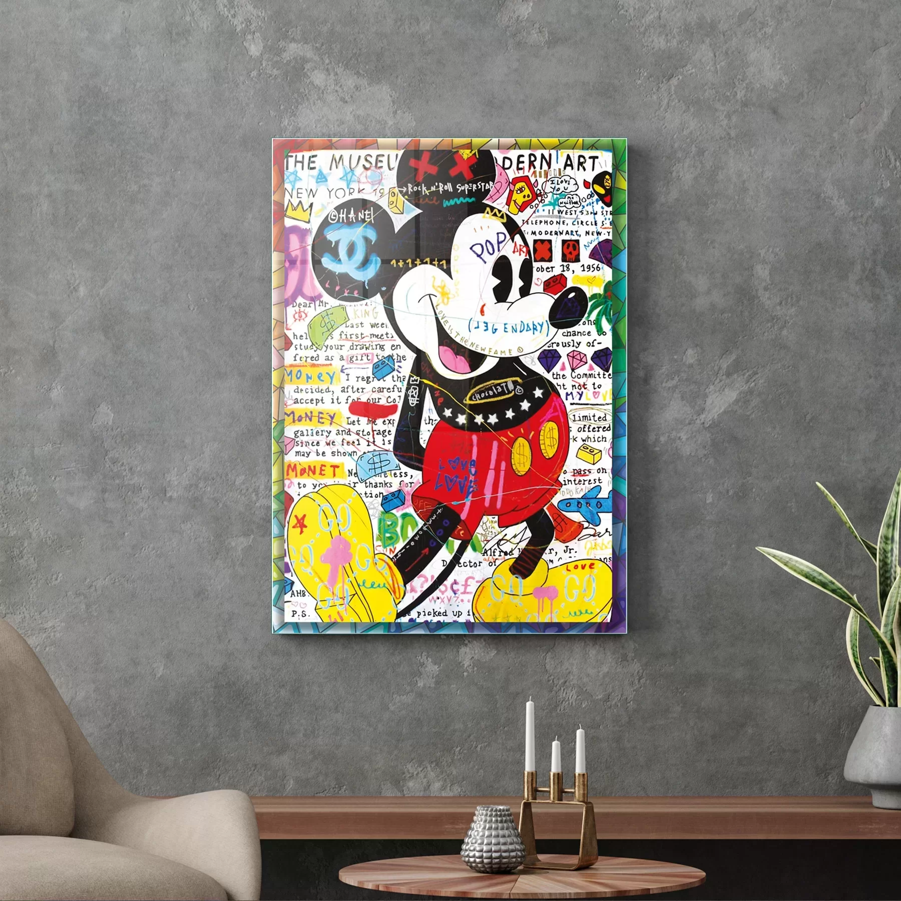 Picture of Decovetro Cam Tablo Pop Art Mickey Mouse 70x100 cm