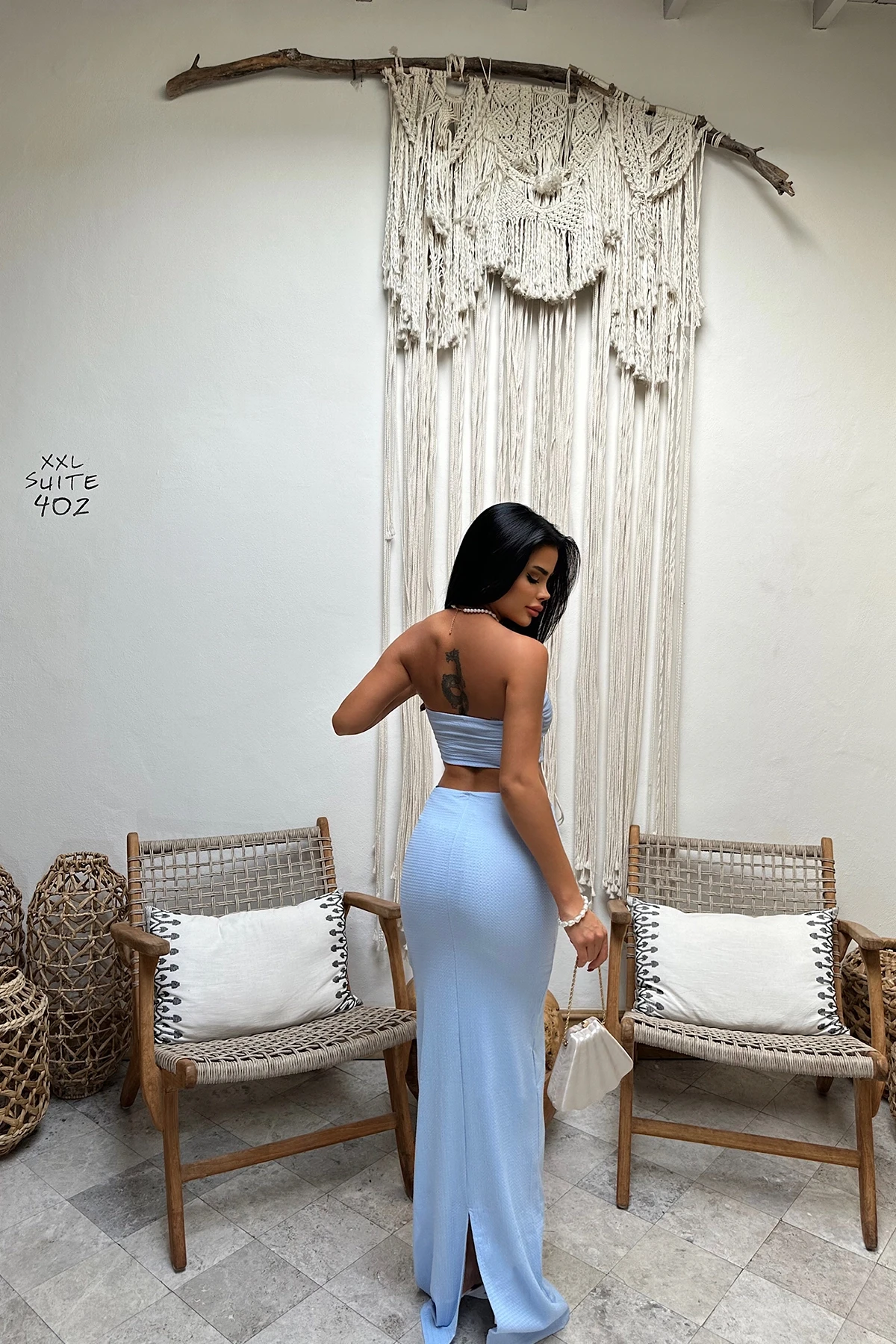 Picture of Baby Slit Detailed Skirt Suit