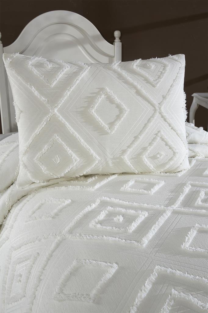 Picture of Çeyiz Diyarı Samira 2 Parça Tek Kişilik Pike Takımı Krem