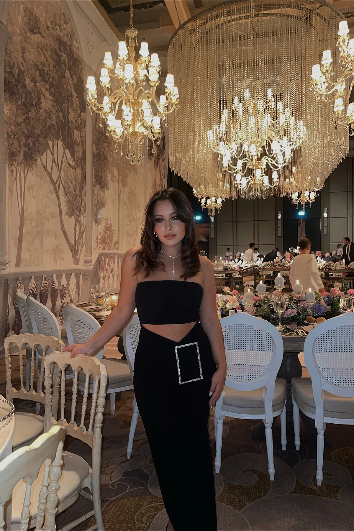 Picture of Diana Black Stone Detail Dress