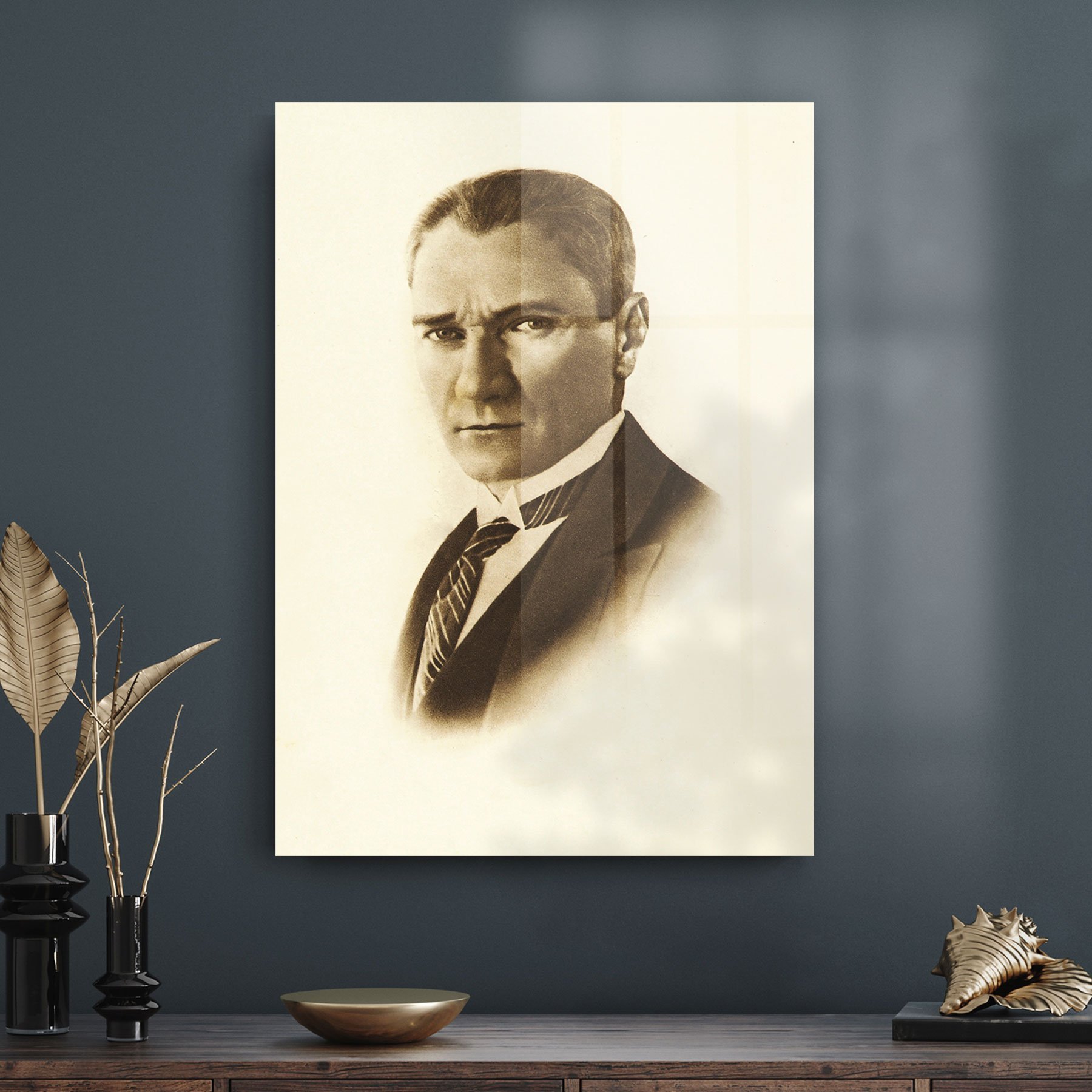 Picture of Decovetro Atatürk Portesi Eskitme Cam Tablo 30x40 cm