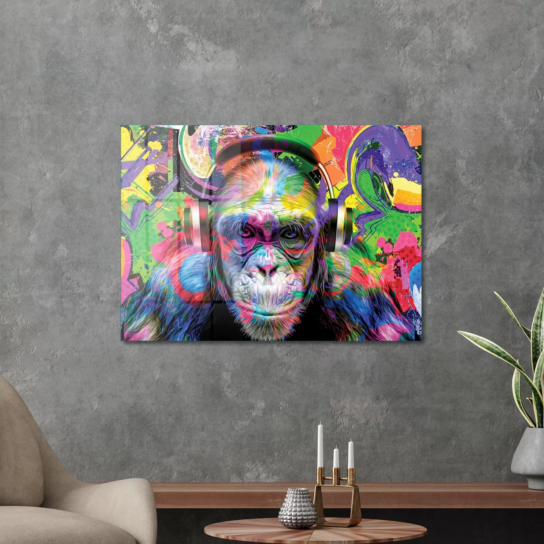 Picture of Decovetro Cam Tablo Pop Art Funny Monkey 30x40 cm