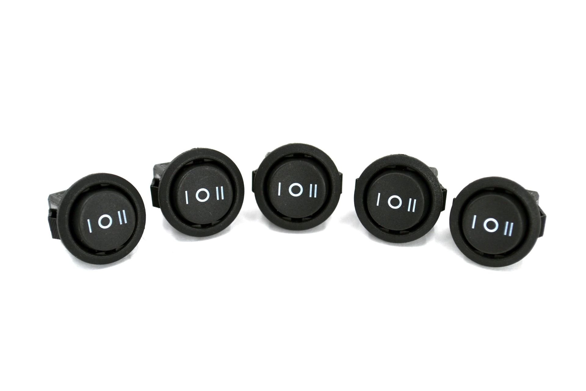 Picture of Mini Yuvarlak Siyah Elektrik Anahtarı 1-0-2 Işıksız Rocker