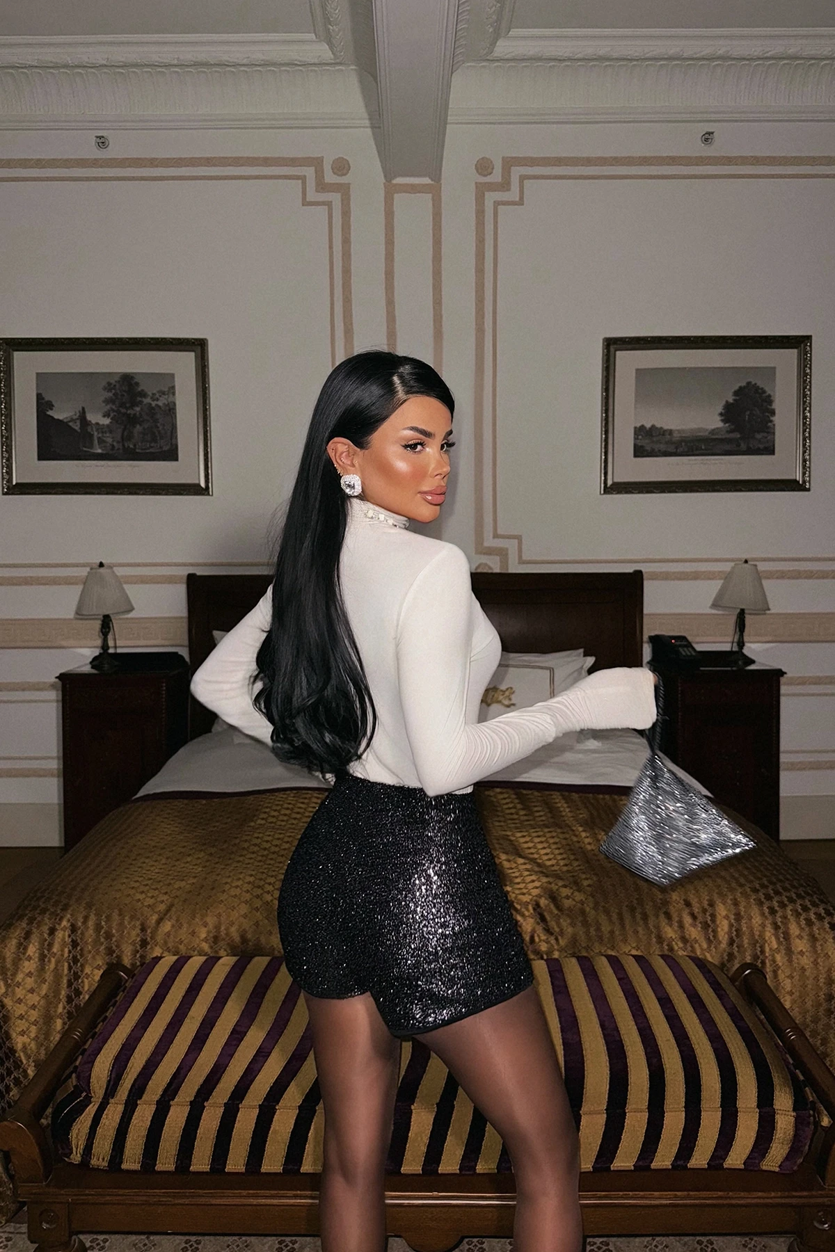 Picture of Gray Sequin Detail Shorts