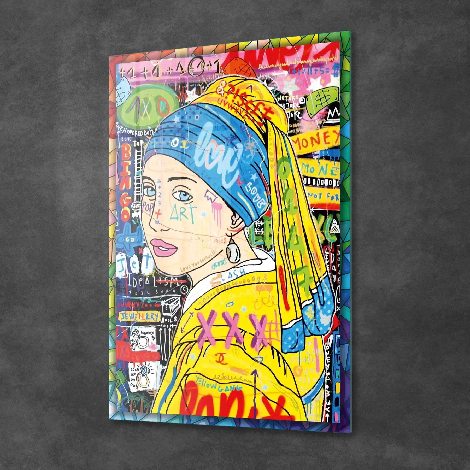 Picture of Decovetro Cam Tablo Pop Art Küpeli Kız 70x100 cm