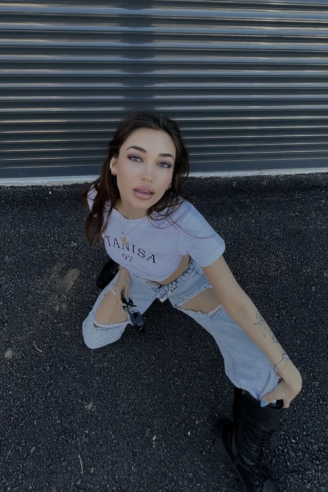 Picture of White Tanisa Written Crop Top