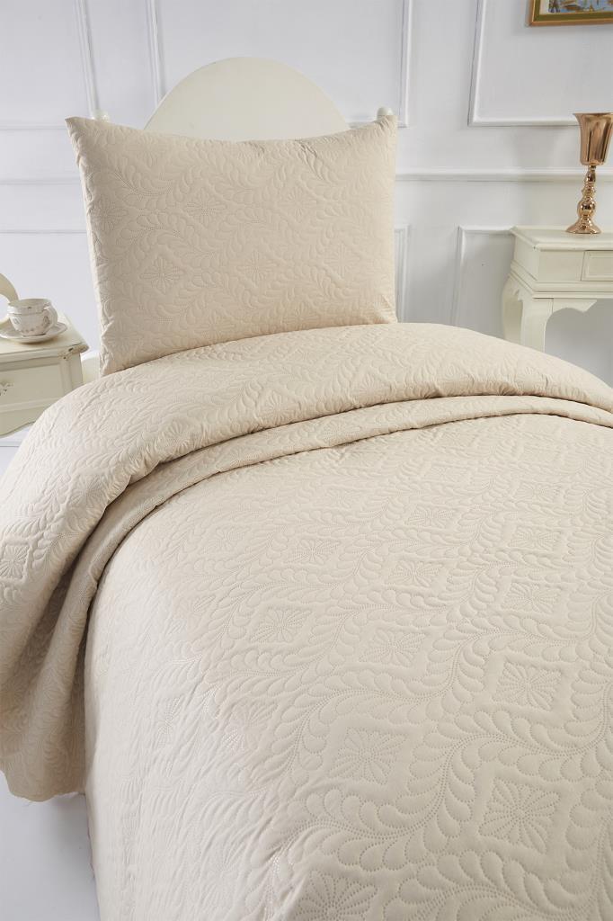 Picture of Ultrasonik Kapitoneli Elite Tek Kişilik Yatak Örtüsü Bej