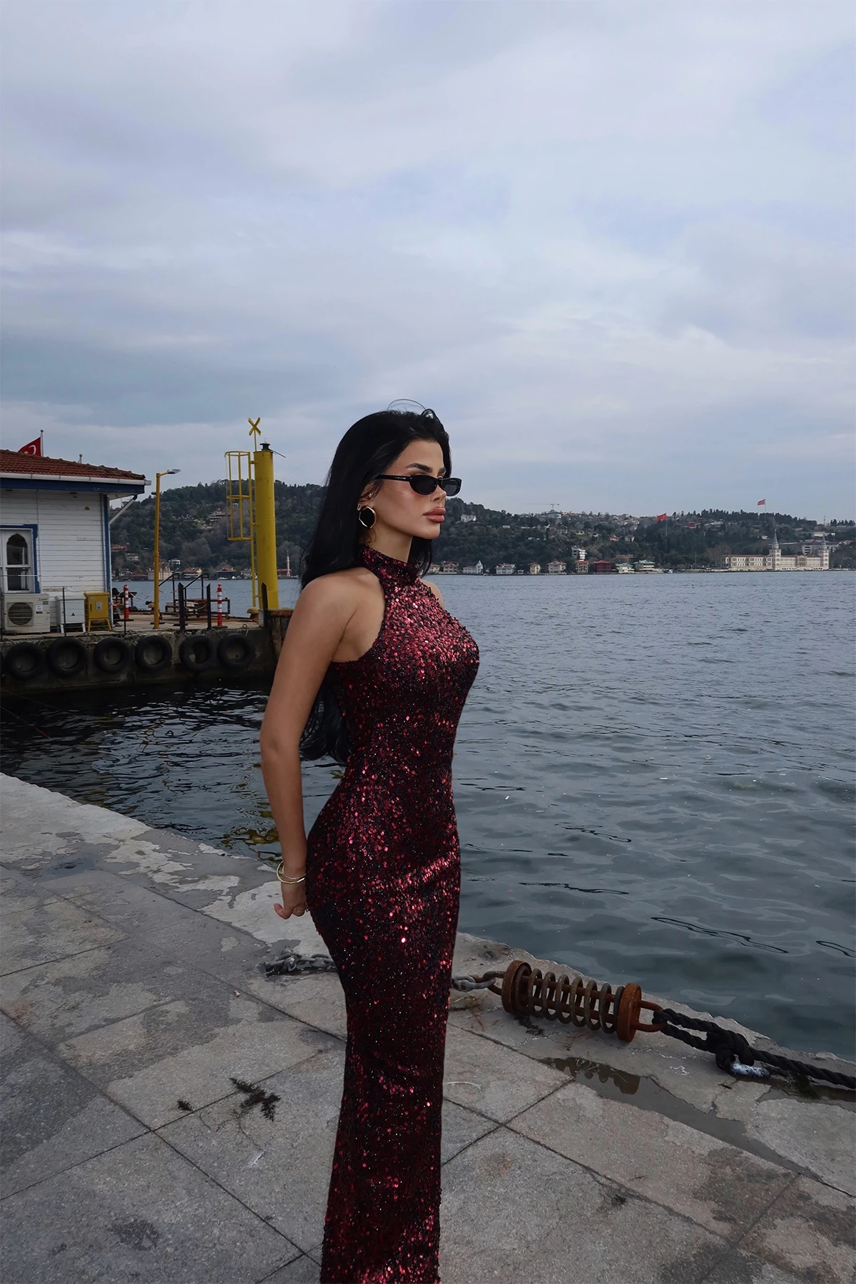 Picture of Fuchsia Shion Sequined Dress