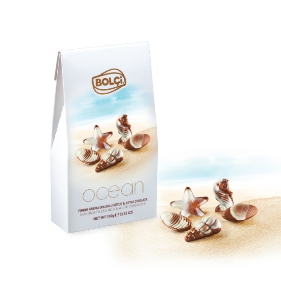 Picture of GIANDUJA FILLED MILK & WHITE CHOCOLATE OCEAN BOX 100g