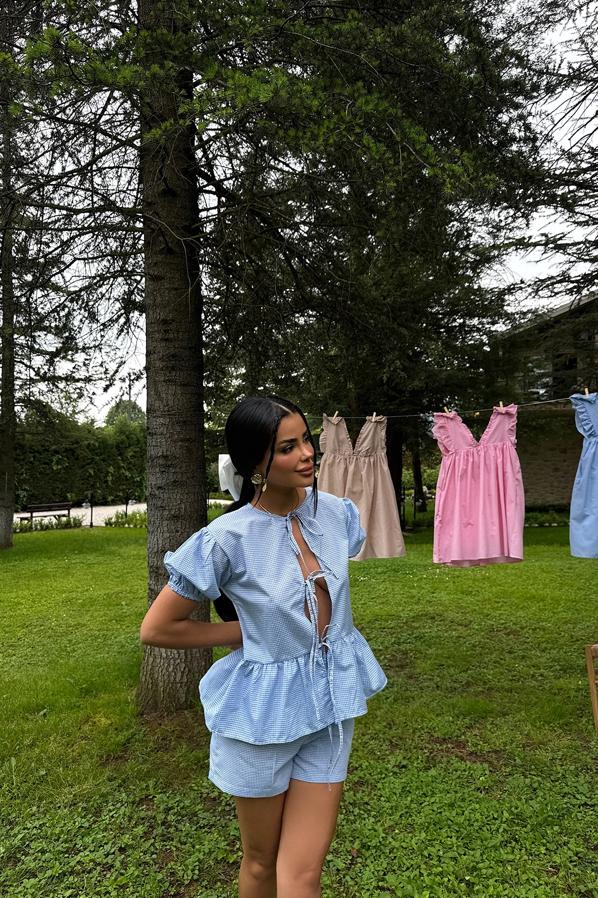 Picture of Blue Laura Gingham Double Suit