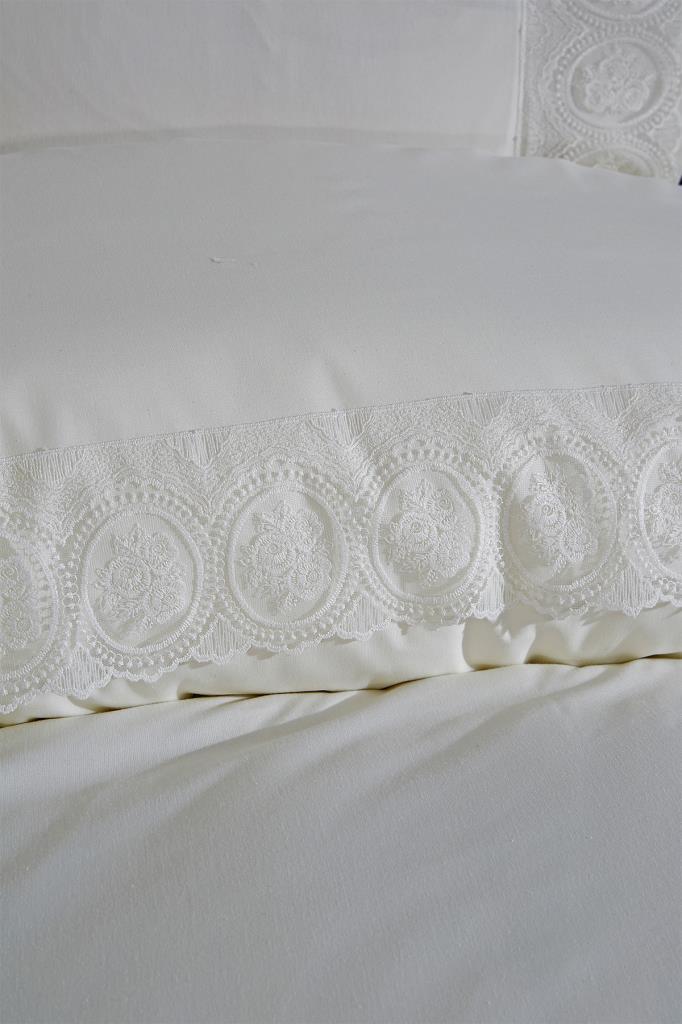 Picture of Fransız Dantelli Seda Çeyizlik Nevresim Takımı Krem